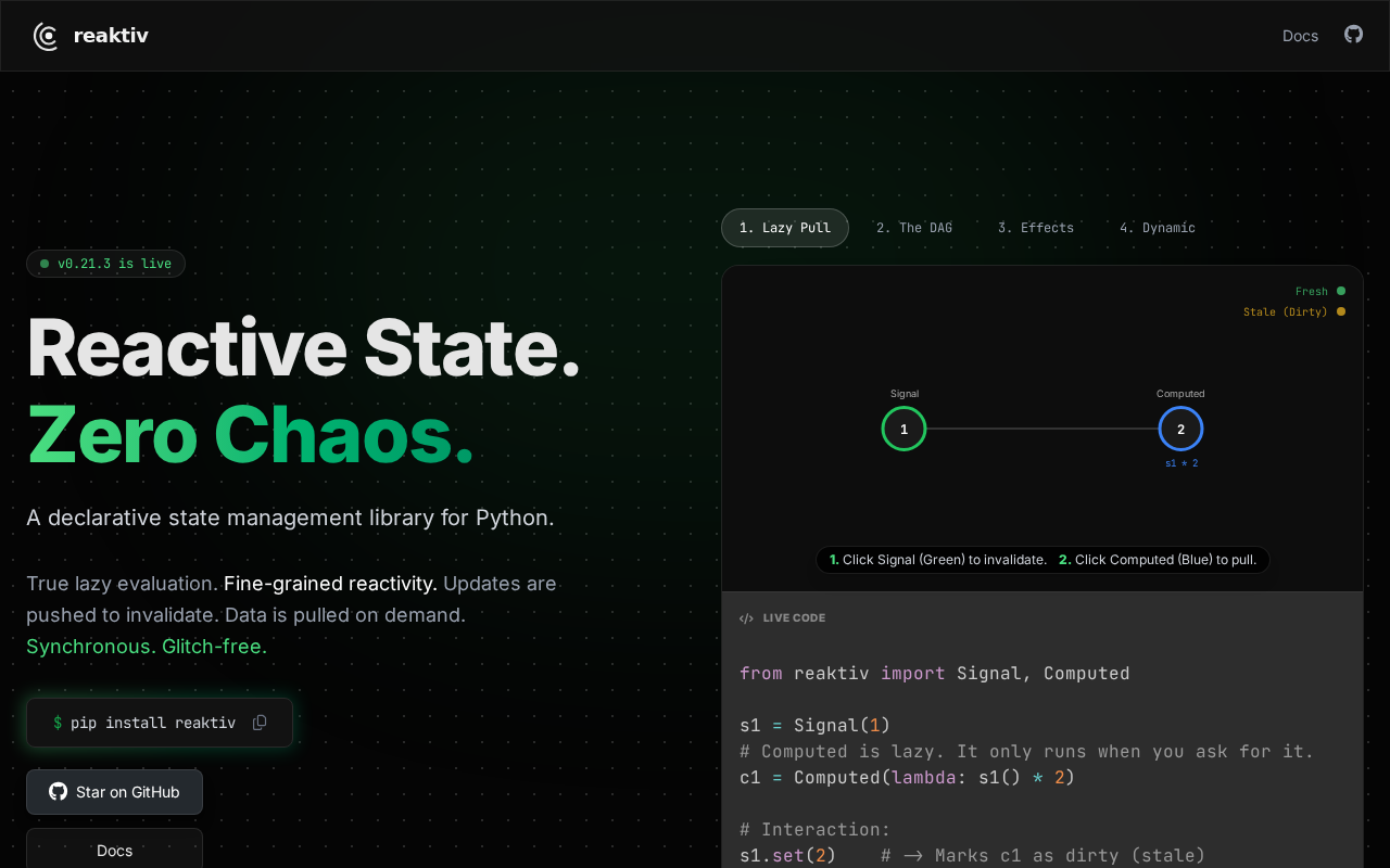 Screenshot of reaktiv | Signals for Python