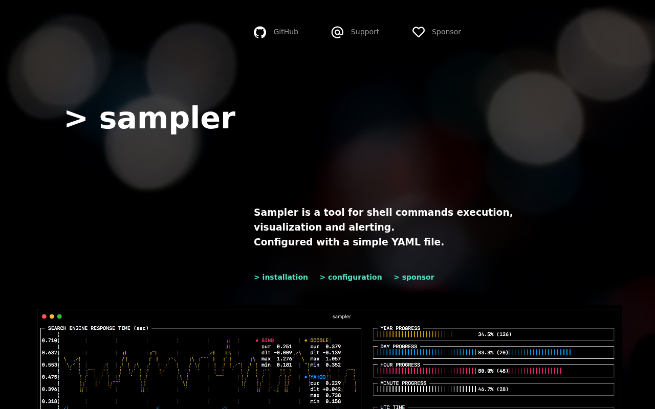 Screenshot of sampler