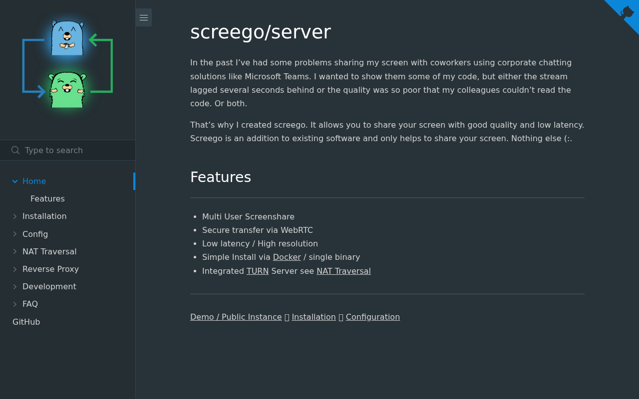 Screenshot of Screego