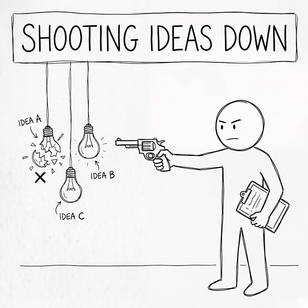 Screenshot of Shooting Down Ideas Is Not a Skill — Scott Lawson