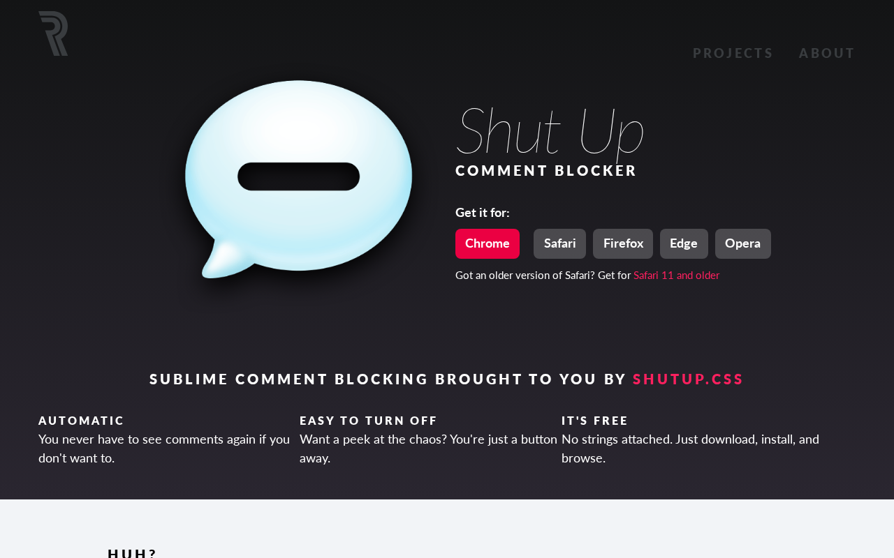 Screenshot of Shut Up: Comment Blocker