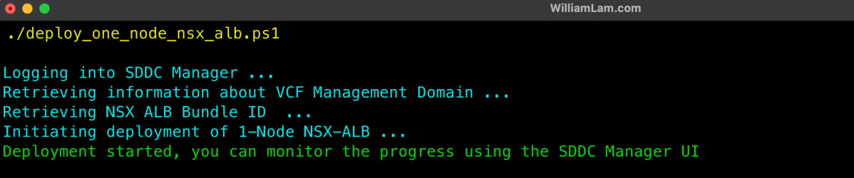 Screenshot of Single Node VMware Avi Load Balancer with VCF 9.0