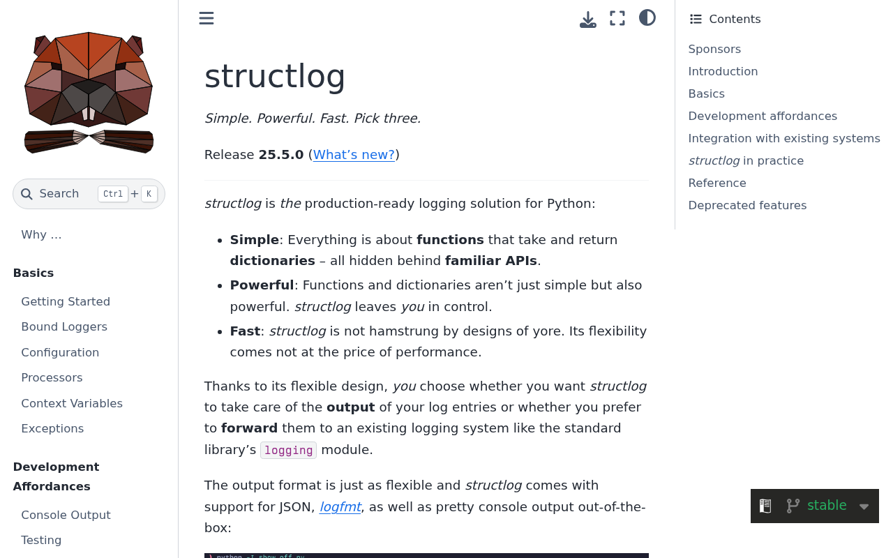 Screenshot of structlog