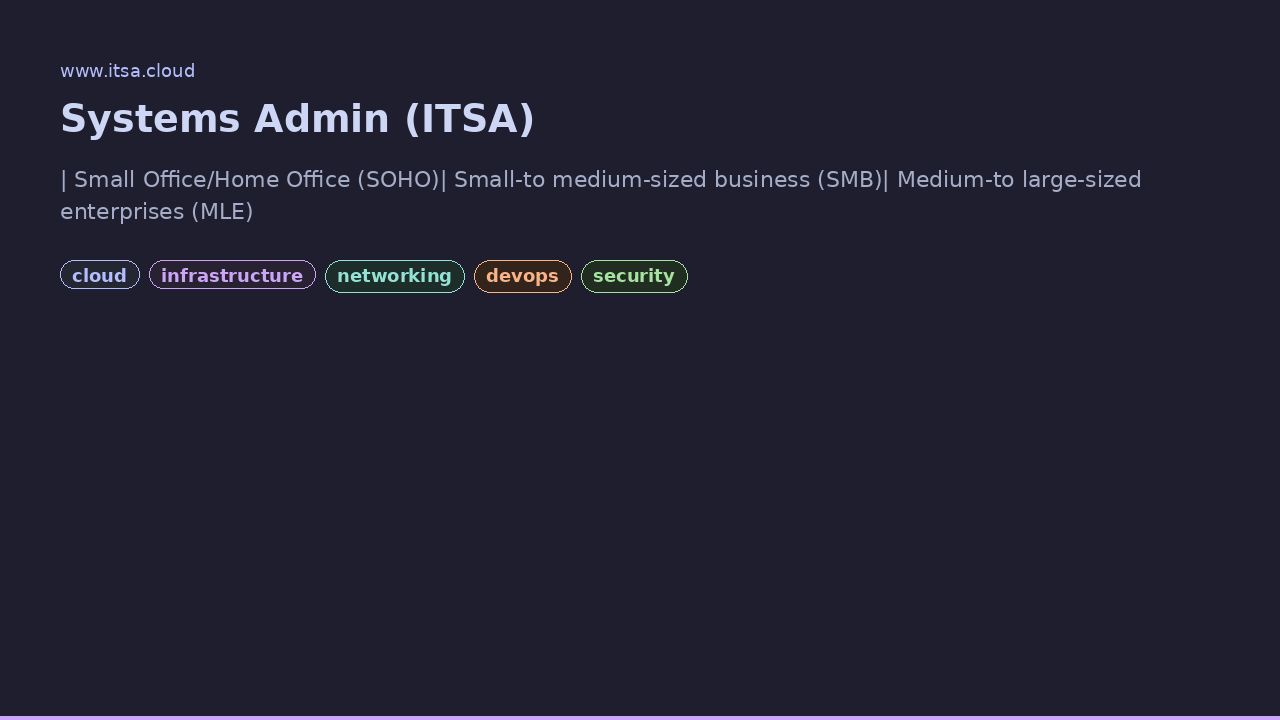 Screenshot of Systems Admin (ITSA)