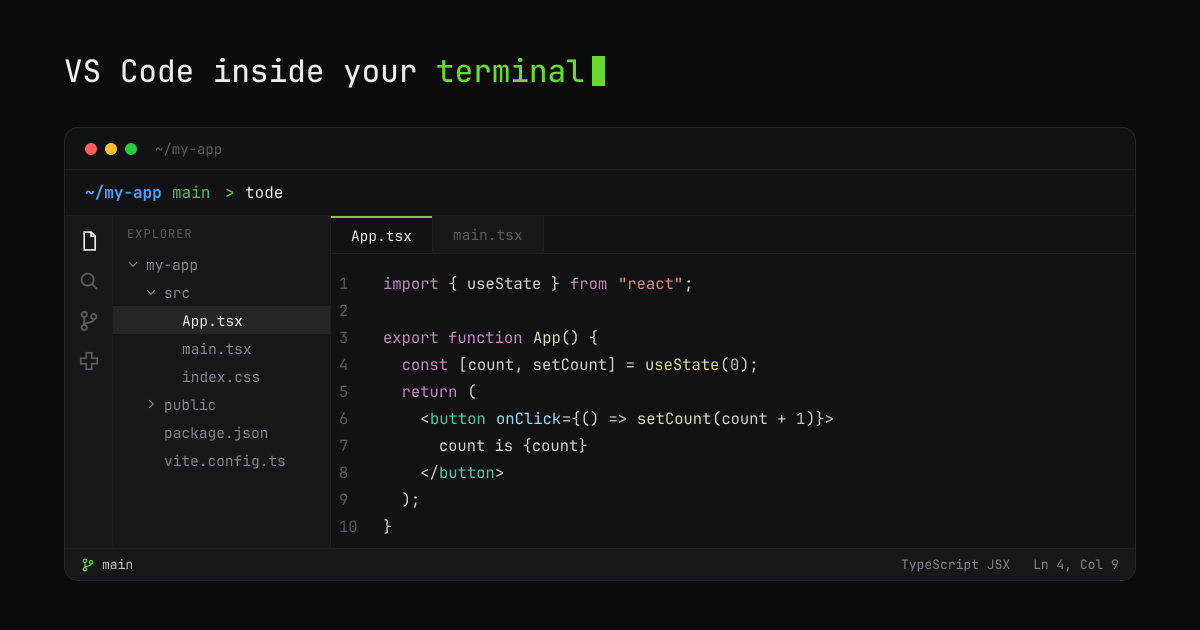 Screenshot of terminal-code