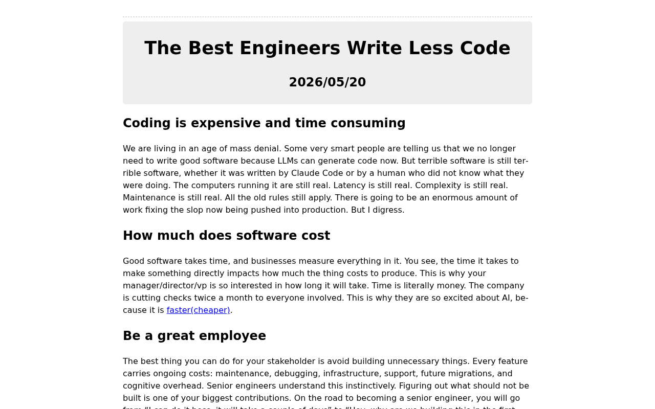 Screenshot of The Best Engineers Write Less Code | The Grumpy Dev