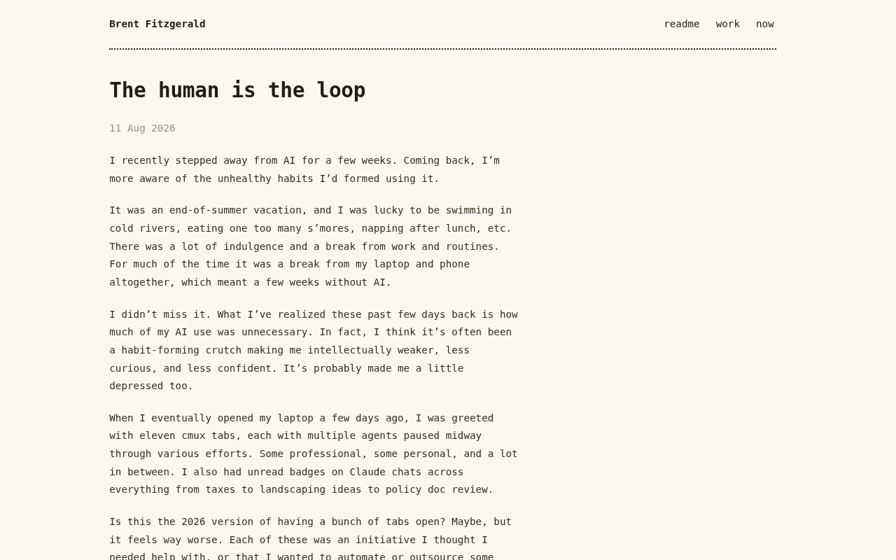 Screenshot of The human is the loop