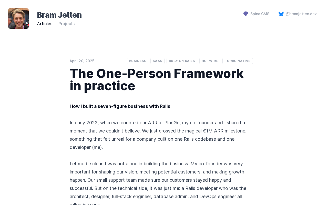 Screenshot of The One-Person Framework in practice