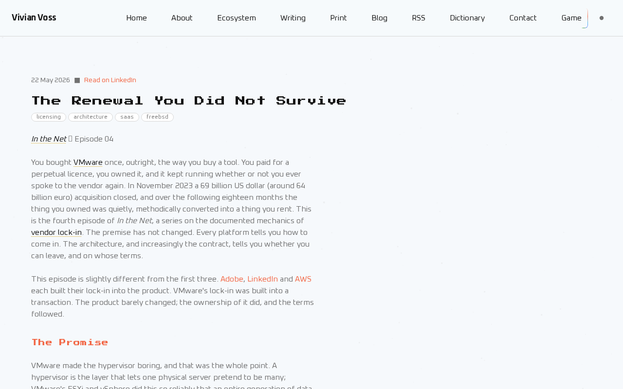 Screenshot of The Renewal You Did Not Survive