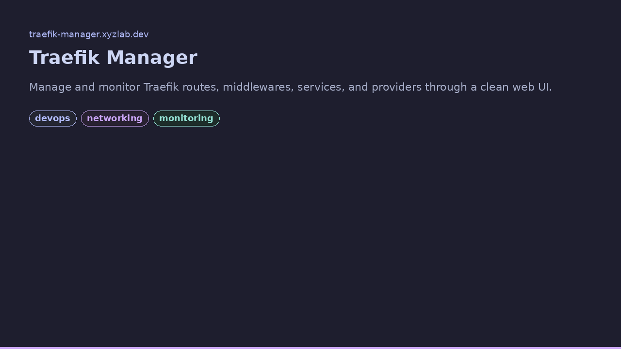 Screenshot of Traefik Manager