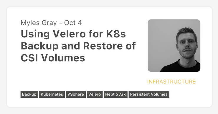 Screenshot of Using Velero for K8s Backup and Restore of CSI Volumes