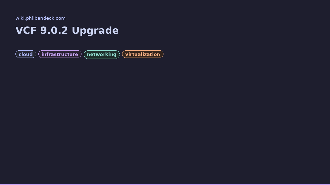 Screenshot of VCF 9.0.2 Upgrade