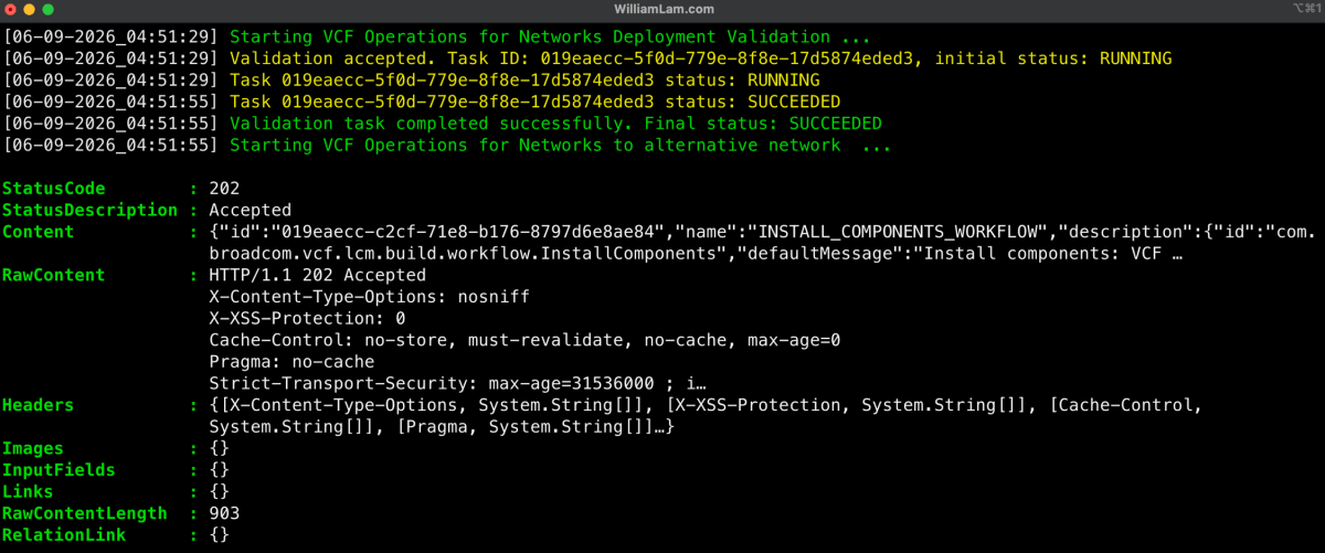 Screenshot of VCF 9.1 - Deploying VCF Operations for Networks to non-Management Network