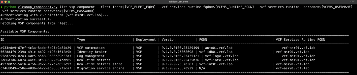 Screenshot of VCF 9.1 - Quick Tip: Uninstalling Optional Day-N Components