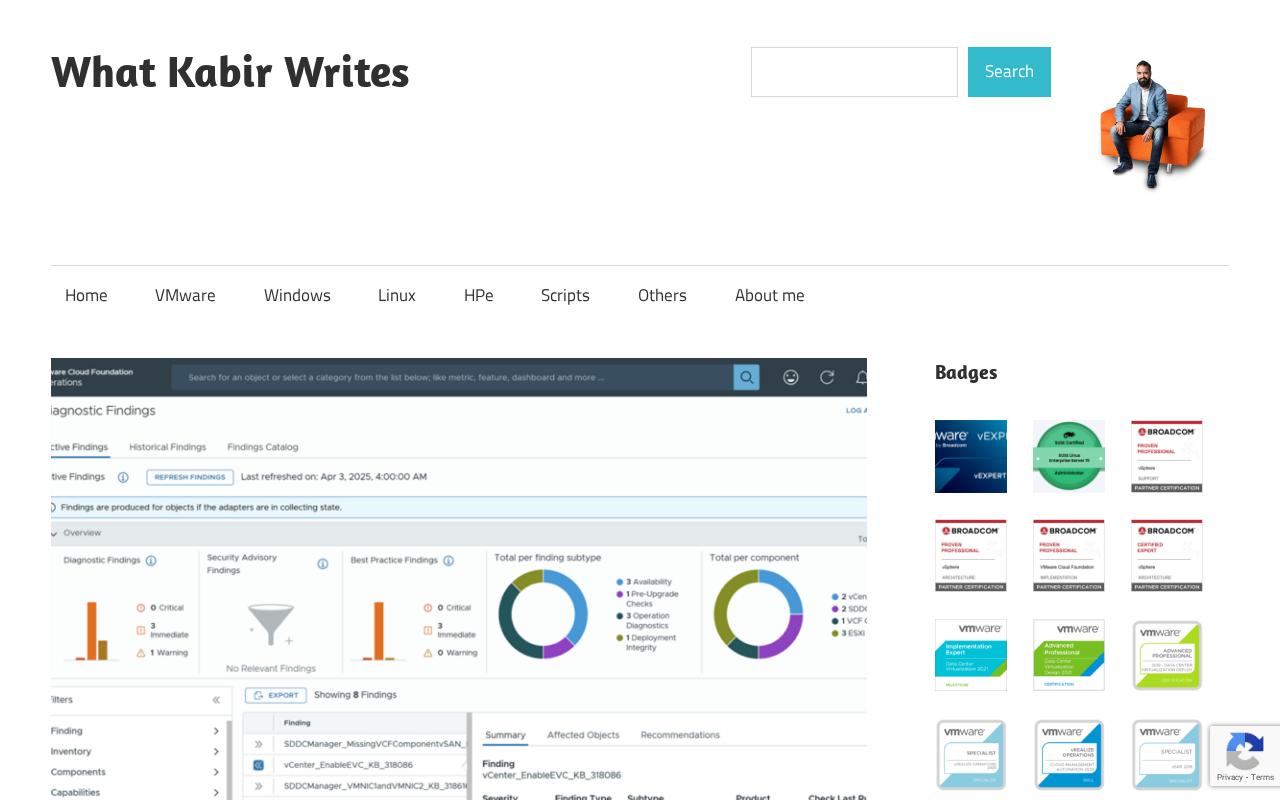 Screenshot of VCF Operations Policy Creator – Automating Policy and Tag Management – What Kabir Writes