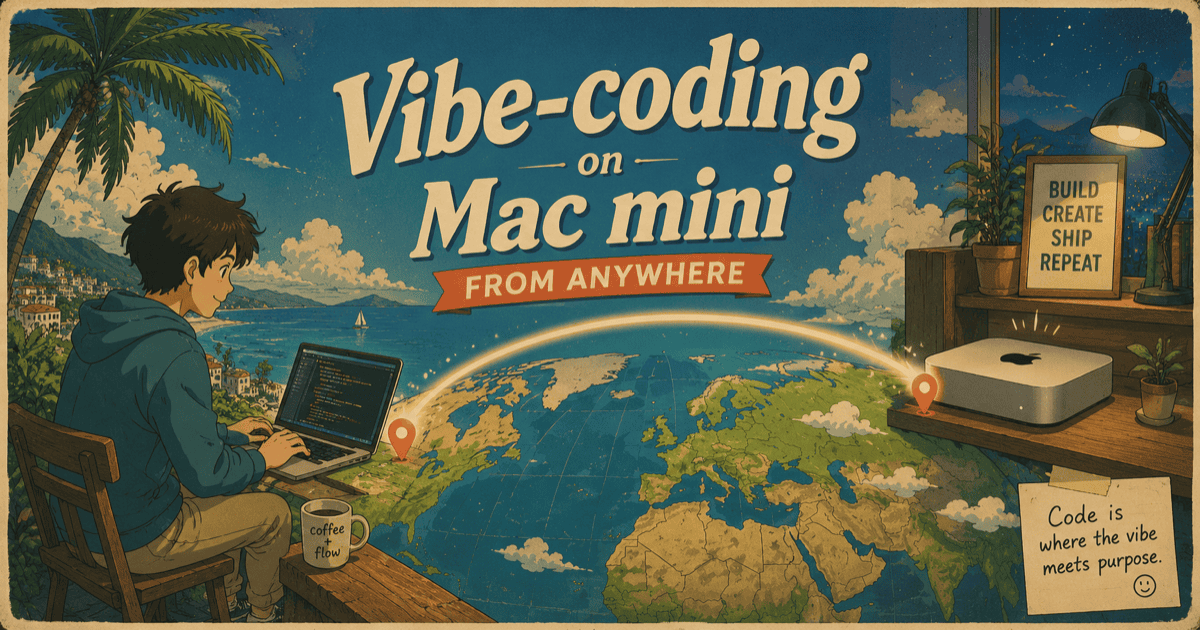 Screenshot of Vibe-coding on Mac mini from anywhere - Kushagra Gour- Creativity freak!
