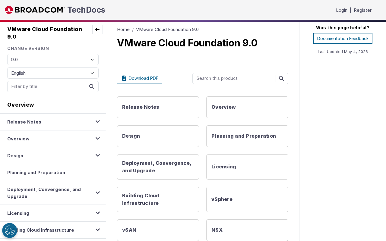 Screenshot of VMware Cloud Foundation 9.0