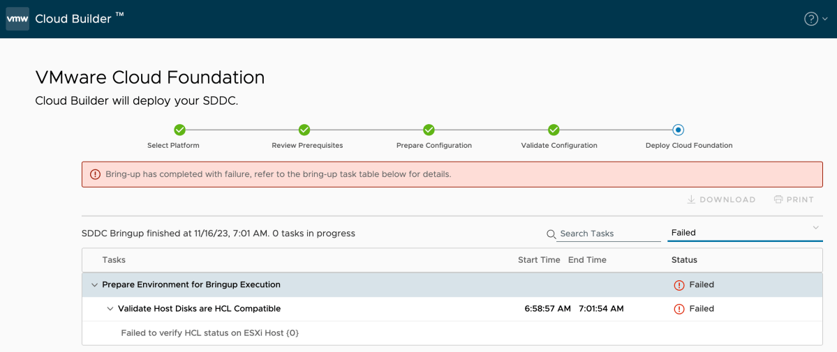 Screenshot of vSAN ESA HCL hardware mock VIB for Nested ESXi