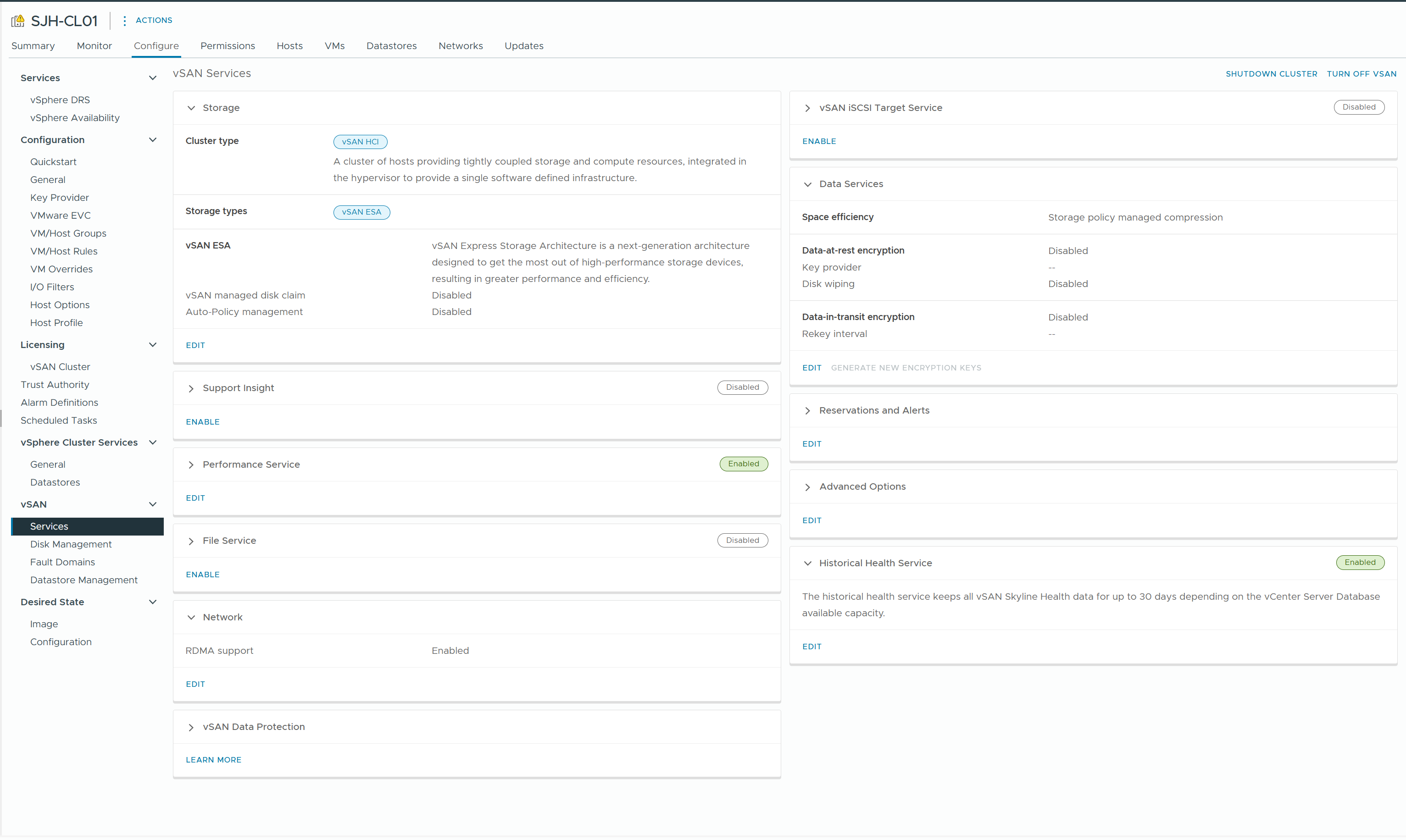 Screenshot of vSAN ESA over RDMA - (1) Build a vSAN Cluster