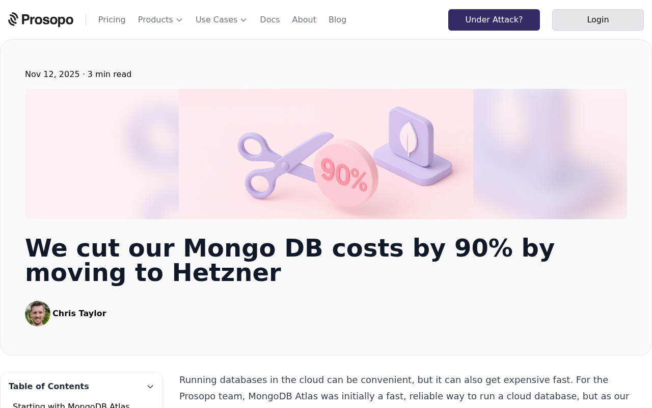 Screenshot of We cut our Mongo DB costs by 90% by moving to Hetzner