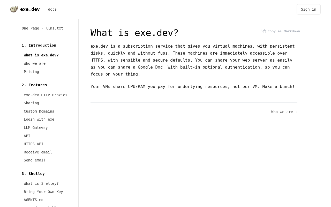 Screenshot of What is exe.dev? - exe.dev docs