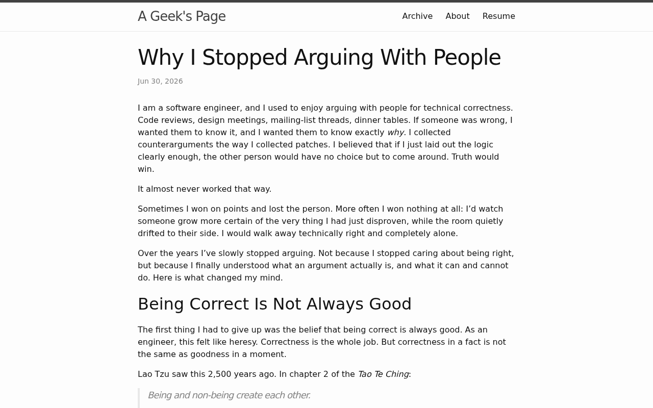 Screenshot of Why I Stopped Arguing With People