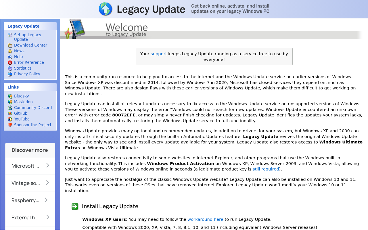Screenshot of Windows Legacy Updates