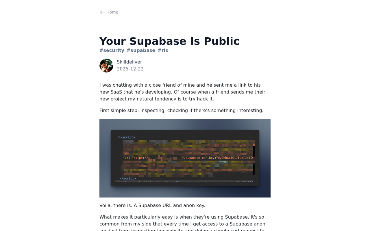 Screenshot of Your Supabase Is Public